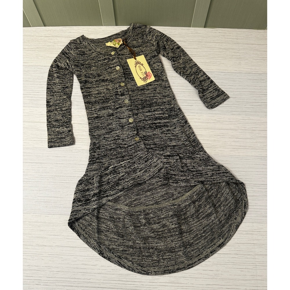 *NEW* Joyfolie Mia Joy Size 3 Lotus Cardigan Grey Dye High Low Button Front